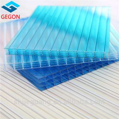 uv u-lock R-sturcyure polycarbonate hollow four-layer sheet for roofing