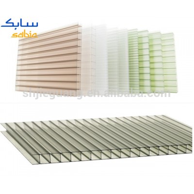 Import Lexan polycarbonate sheet 2 wall Rectangular hollow Sheet with both sides UV coating