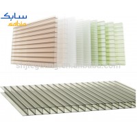 Import Lexan polycarbonate sheet 2 wall Rectangular hollow Sheet with both sides UV coating